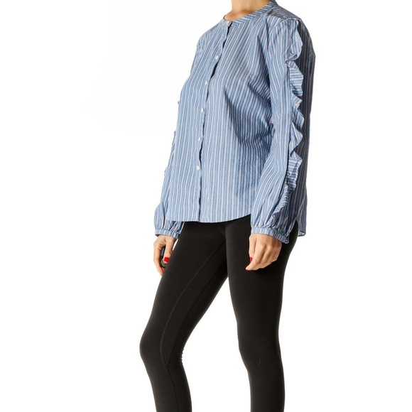 Madewell Blue Striped Bohemian Shirt - Picture 2 of 4